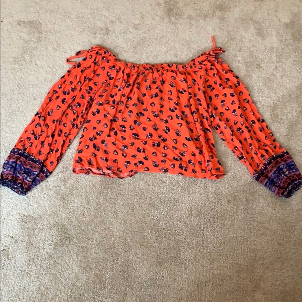 Flowy Floral Top with Shoulder Ties